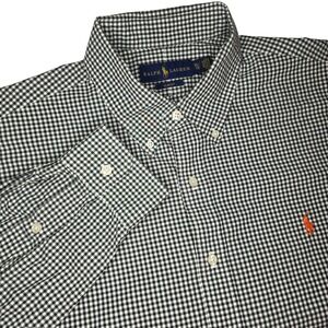 Ralph Lauren Mens XL Gingham Checkered Long Sleeve Button Down Shirt